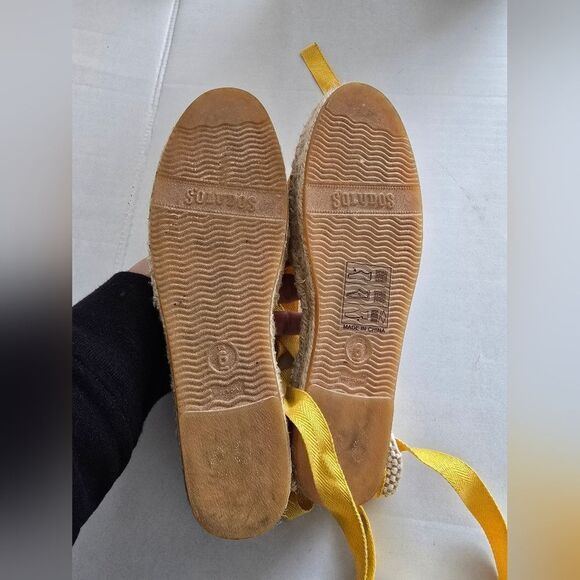 Soludos® Lauren Espadrille Sandals in Marigold Gingham Check Size 6 - Picture 7 of 8